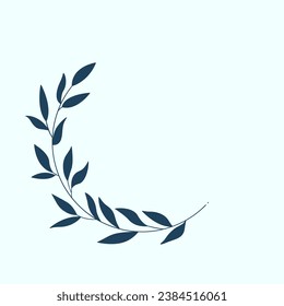 Estilo dibujado a mano con el marco de la hoja y bifurcación. 
Marina de hoja y marco blanco de hojas de ramas. 
Marcos para el Día de San Valentín, decoración de bodas, logotipo y plantilla de identidad.