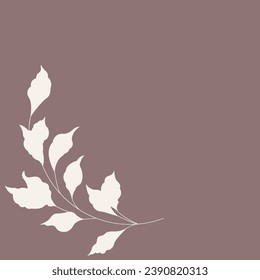 Leaf and Branch Frame hand drawn style. 
Leaf brown and white frame of twigs leaves. 
Frames for the Valentine’s Day, wedding decor, logo and identity template. 