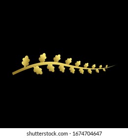leaf branch gold logo icon design vector illustration