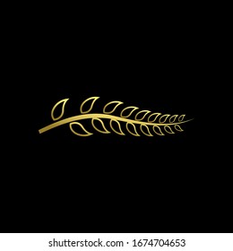 leaf branch gold logo icon design vector illustration