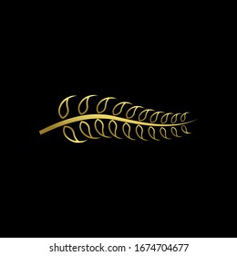leaf branch gold logo icon design vector illustration