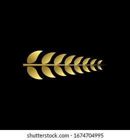 leaf branch gold logo icon design vector illustration	