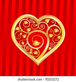 leaf and branch heart shape seamless pattern