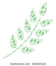 Leaf Branch illustration constructed in the group of leaf branch design elements. Vector iconized composition organized with simple design elements.