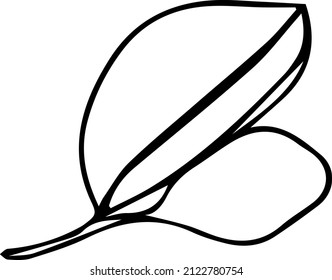 Leaf Branch Linie Vektorkunst