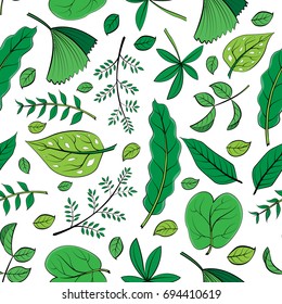 leaf branch pattern seamless  background vector