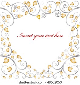 leaf and branch pattern valentine's greetings card