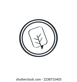 Leaf bubble chat speech logo icon drawing vector design illustration