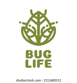 leaf bug life plant Green nature logo concept design illustration