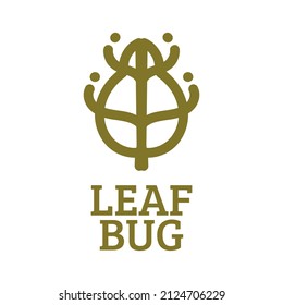 leaf bug plant Green nature logo concept design illustration