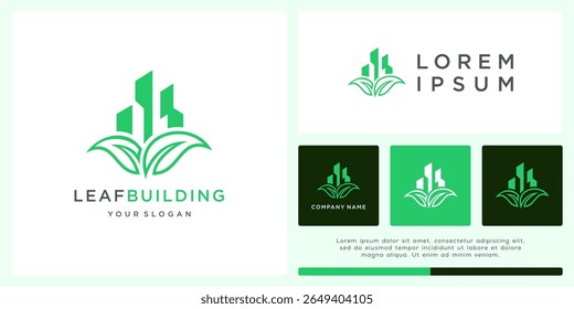 Leaf building logo design for real estate company