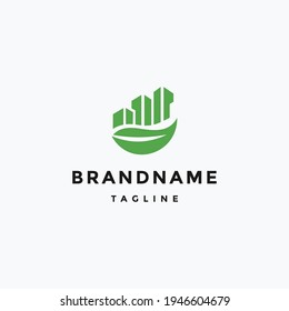 leaf buildings logo vector design template