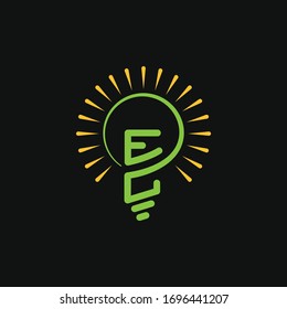 Leaf bulb eco Idea Logo design vector, Design Concept, Creative Symbol, Icon template