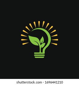 Leaf bulb eco Idea Logo design vector, Design Concept, Creative Symbol, Icon template