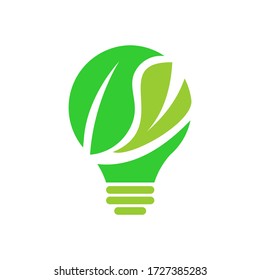 leaf bulb logo design vector template