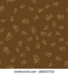leaf bunch tree wedding element pattern, on dark brown background