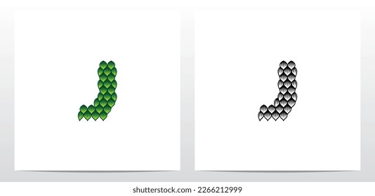 Leaf Bushes Letter Logo Design J