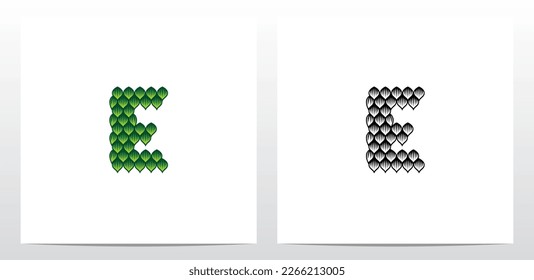 Leaf Bushes Letter Logo Design E