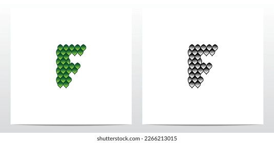 Leaf Bushes Letter Logo Design F