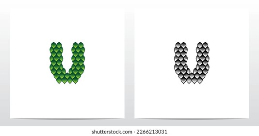 Leaf Bushes Letter Logo Design U