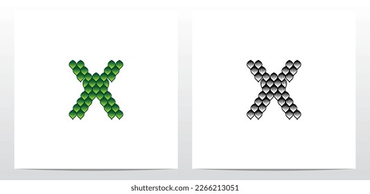 Leaf Bushes Letter Logo Design X