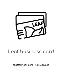 leaf business card vector line icon. Simple element illustration. leaf business card outline icon from other concept. Can be used for web and mobile