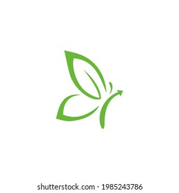 leaf butterfly and arrow depicting transformation and growth