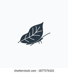 Leaf butterfly icon isolated on clean background. Leaf butterfly icon concept drawing icon in modern style. Vector illustration for your web mobile logo app UI design.