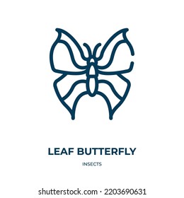 Leaf butterfly icon. Linear vector illustration from insects collection. Outline leaf butterfly icon vector. Thin line symbol for use on web and mobile apps, logo, print media.