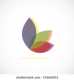 leaf butterfly icon vector