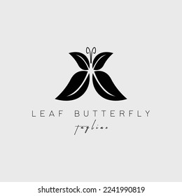 diseño vectorial del logotipo de mariposa hoja