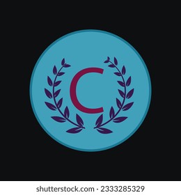 Diseño del logotipo de letras de hoja y letra C