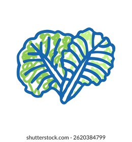 leaf cabbage doodle icon sketch vector. leaf cabbage sign. isolated symbol illustration