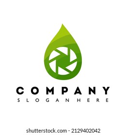 Leaf Camera Icon Logo Design Template Illustration Vector