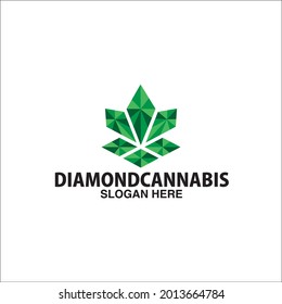 Leaf Canabis logotipo de diseño de diamante bueno para negocios médico y saludable 