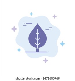 Leaf, Canada, Plant Blue Icon on Abstract Cloud Background