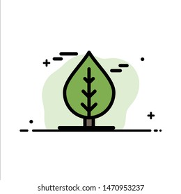 Leaf, Canada, Plant  Business Flat Line Filled Icon Vector Banner Template. Vector Icon Template background