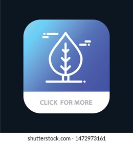Leaf, Canada, Plant Mobile App Button. Android and IOS Line Version