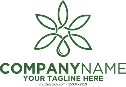leaf Cannabis Fluid Logo Template