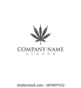 leaf cannabis logo and symbol 