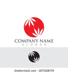 logo y símbolo de la hoja de cannabis 
