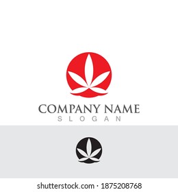 leaf cannabis logo and symbol 