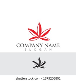 leaf cannabis logo and symbol 