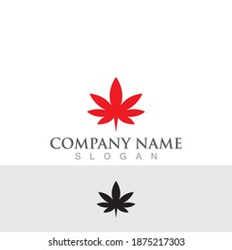 leaf cannabis logo and symbol 