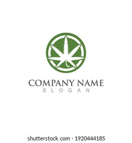 Leaf-Cannabis-Logo, Vektorgrafik