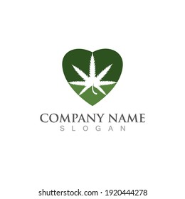 Ilustración vectorial del logotipo de la hoja de cáñamo de cannabis