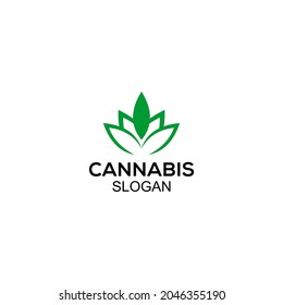 Leaf-Cannabis-Logo, Vektorgrafik 