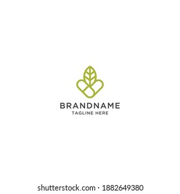 Leaf and capsule herbal logo icon design template vector
