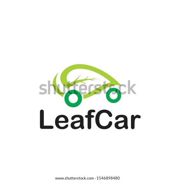 Leaf car logo concept with leaves and car\
vector illustration