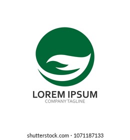 leaf care ecology logotype modern icon illustration